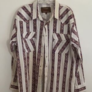 Walls White and Brown Casual Button down ranch